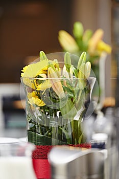 Flowers on Coffee hotel buffet