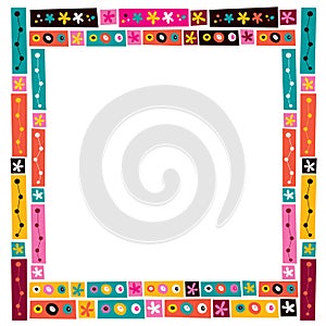 Flowers collage decorative frame border