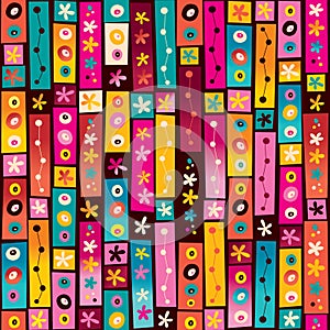 Flowers collage seamless pattern swatch