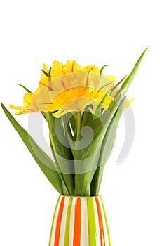 Flowers in colorful vase