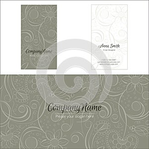 Flowers company logo corporate business card