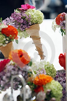 Flowers in cornets