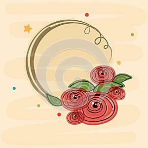 Flowers decorated frame with space.