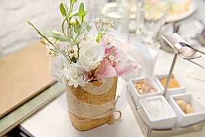 Flowers and different kinds of sugar