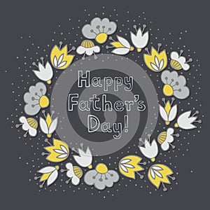 Flowers on dotted dark Father's Day card