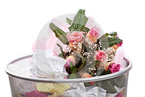 Flowers in dustbin