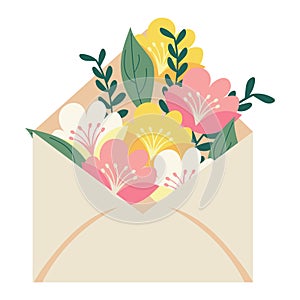 flowers in envelope letter