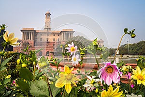 Flowers in a formal garden, Mughal Garden, Rashtrapati Bhavan
