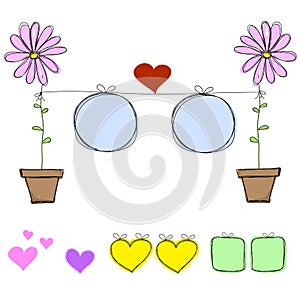 Flowers with frame photo hanging and you can change item