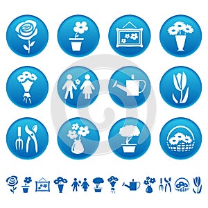 Flowers and gardening icons