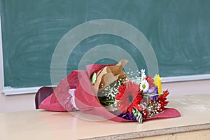 Flowers gift given to teachers .