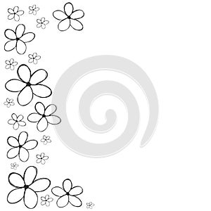 flowers hand drawn cute background for card or greeting card vector