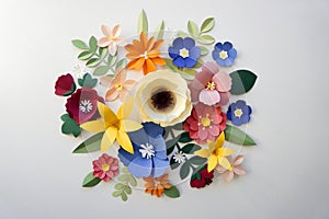 Flowers Handmade Design Papercraft Art