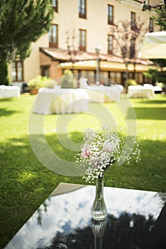 Flowers in hotel wedding