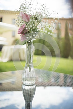 Flowers in hotel wedding