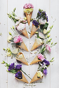 Flowers in an Ice cream cone