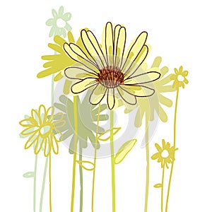 Flowers icons set, vector illustration