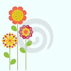 Flowers Illustration, Flower Card