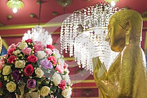 Flowers, incense Buddha