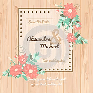 Flowers invitational wedding card