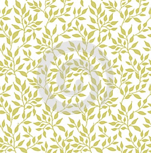 Flowers leaf seamless pattern