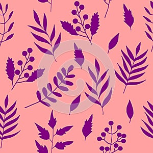 flowers and leaves seamless pattern hand drawn. , minimalism, scandinavian, monochrome, trendy colors 2022. simple