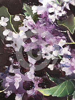 flowers lilac abstract background texture painting tree