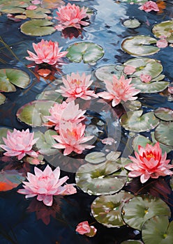 Flowers lily beauty background plant lotus water green leaf pink blossom nature