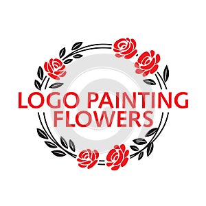 Flowers logo. The theme of murals, folk art and shops