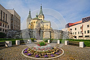 Flowers at Namestie Andreja Hlinku square at Zilina