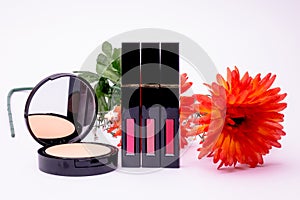 Flowers Orange,Powder lipstick brush for women,