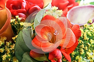 Flowers Orange Red Wedding Bouquet