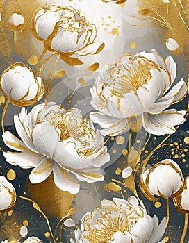Flowers painting dripping paint.