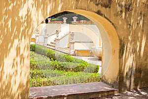 Flowers in the Park with walls and arches