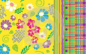 Flowers patter set.vector illustration