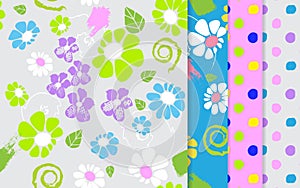 Flowers patter set.vector illustration