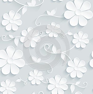 Flowers pattern daisy on gray background