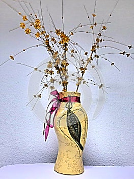 Flowers pictures photos flower vase art peint yellow flower artificial peinture by mirla hobeika gift idea house decoration
