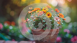 Flowers in pot on table