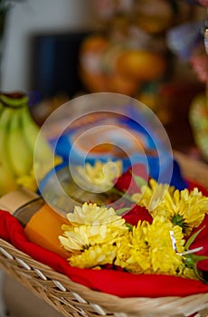 Flowers preparation for Haldi/Pithi ceremony