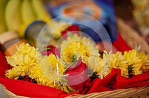 Flowers preparation for Haldi/Pithi ceremony