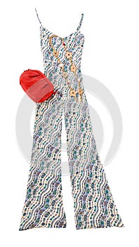 Flowers print jumpsuit fashion composition