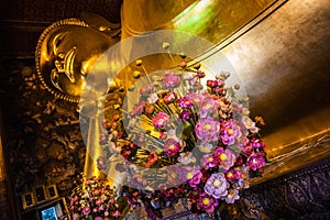 Flowers in Reclining Buddha temple