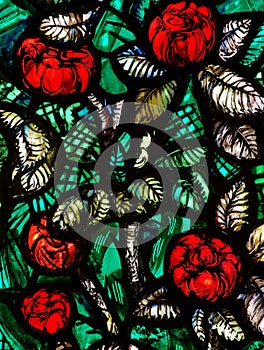 Flowers (roses) in stained glass