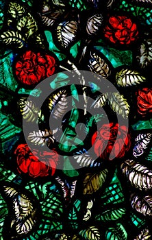 Flowers (roses) in stained glass