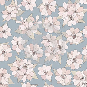 Flowers seamless background. Vector Graphic.