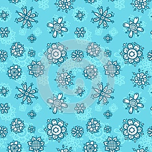 Flowers seamless pajama or wrapping pattern for kids.