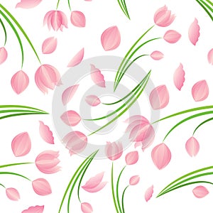 Flowers seamless vector pattern (background, texture)