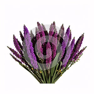 flowers and seedpods isolated on a white background.