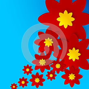 Flowers shadowed background